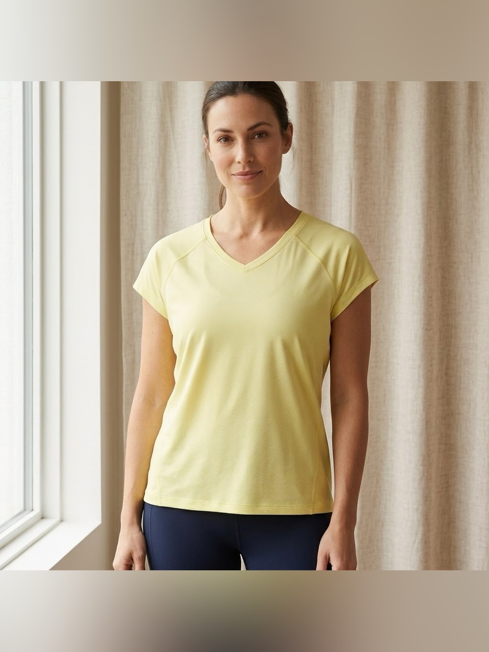 ACX Active Yellow Chevron Geometric Print Short Sleeve Athletic T Shirt Size XL
